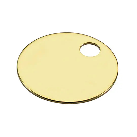 Lucky Line 26013 1-3/8" Solid Brass Key Tag with 1 Hole 100 Per Display Box