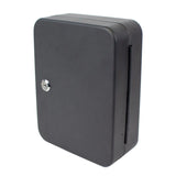 Lucky Line 61900 Metal Locking Key Cabinet, 48 Hooks, Black