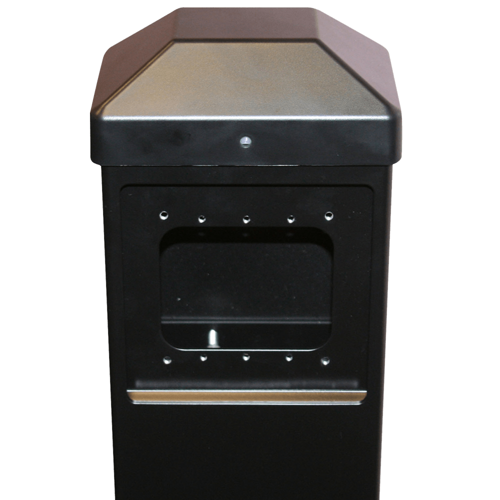 BEA 10BOLLARDBLK Push Plate Bollard, Powder Coated Carbon Steel, accomodates 4.5" and 4.75"square and 4.5" round and Vestibule plate, Black