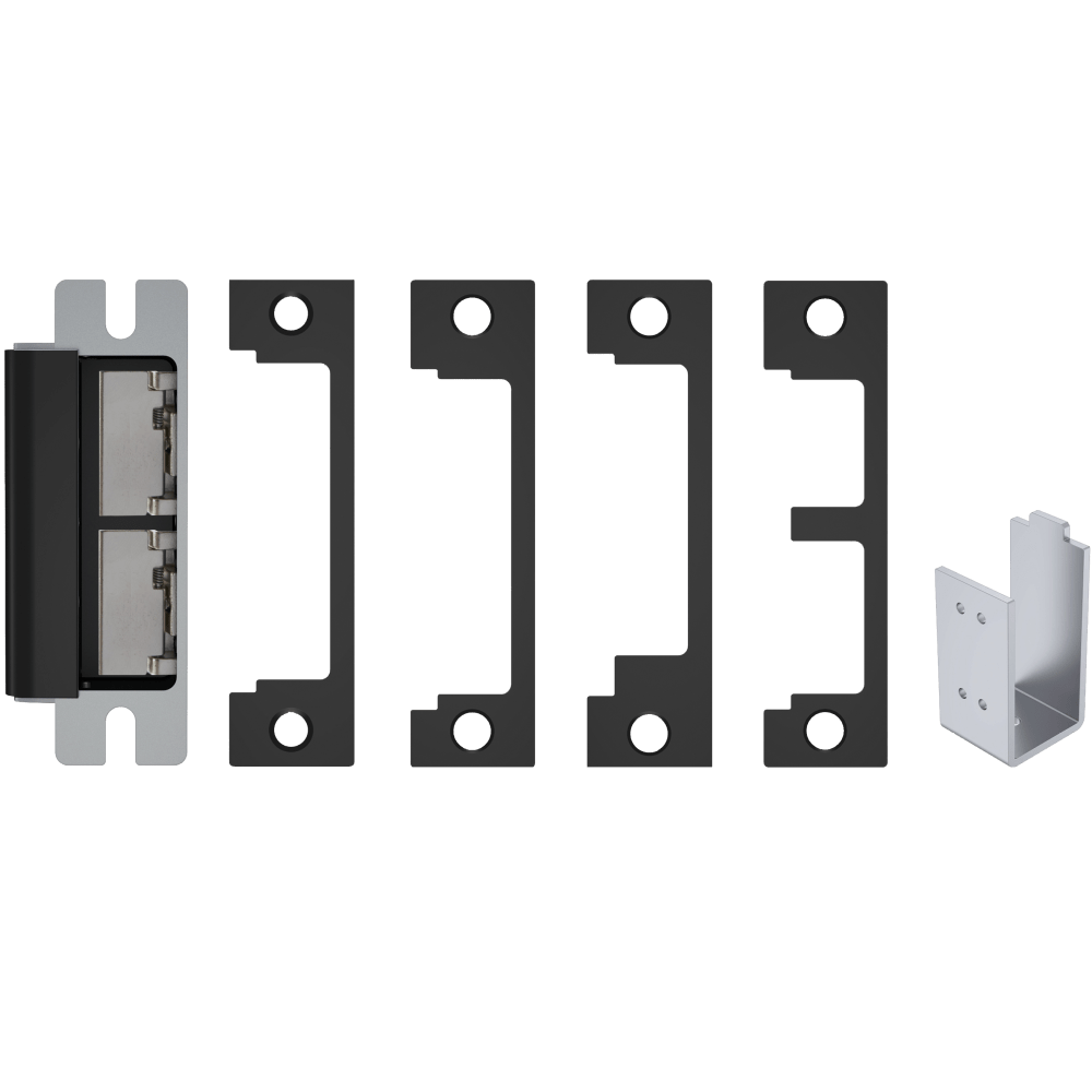 HES 1600-CDB-BSP-DLM Grade 1 Electric Strike, For Cylindrical or Mortise Latchbolt and Deadbolt Locks, Auto-Sensing 12/24 VDC, Field Selectable Fail Safe/Fail Secure, Includes 1N, 1ND, 1NM, 1NTD Options, Dual Lock Monitor, Black