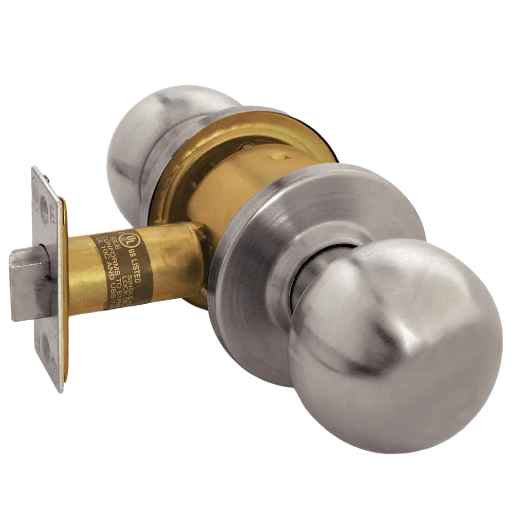 Arrow Lock RK01-BD-32D-R60-R73 Grade 2 Ball Knob Lock, Passage, Satin Stainless Steel, 2-3/4"