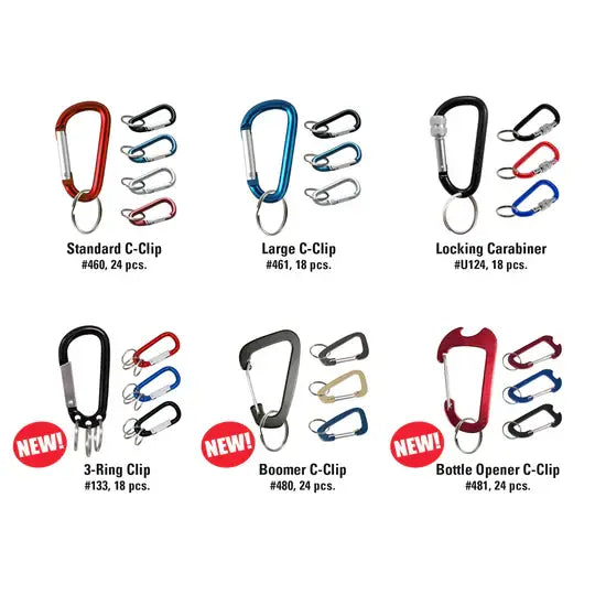 Lucky Line 46200 Carabiner Keychain Display Assorted 126 Per Box
