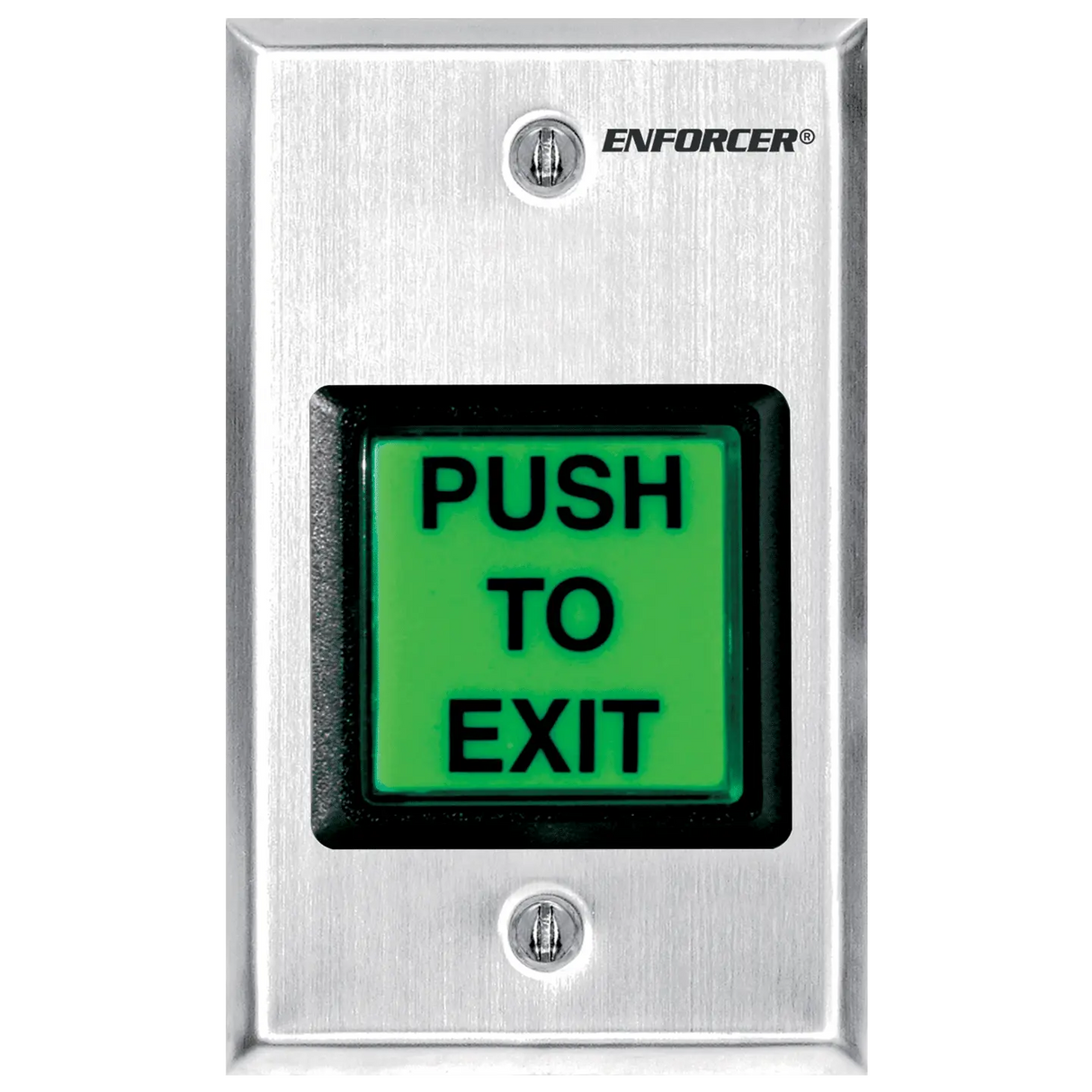 Seco-Larm SD-7202GC-PEQ  12-24 VDC, Single Gang, LED Push To Exit, Green
