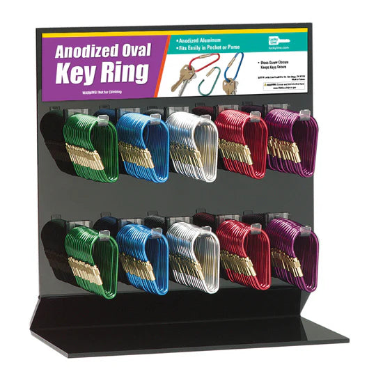 Lucky Line 73700 Anodized Oval Key Ring Asst 200 Per Display Box