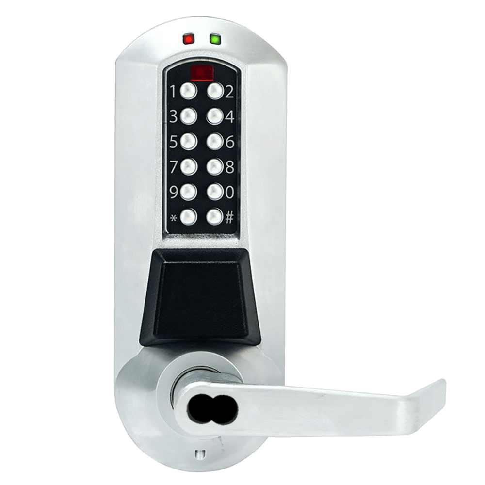 DormaKaba E5710SWL-626-41 E-Plex 5700 Prox Exit Trim, 3,000 Access Codes, 30,000 Audit Events, Schlage FSIC Prep, Less Core, Satin Chrome
