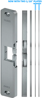 Trine 4850-DKBZ Rim Exit Strike, 1/2" Surface Mount, 12/24 VDC, Fail Safe/Secure, Dark Bronze Powder Coat