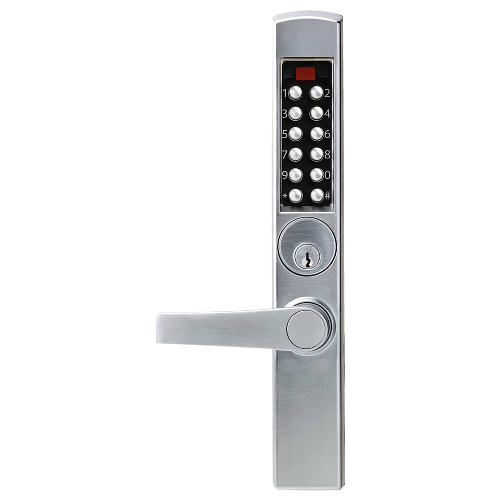 DormaKaba E3066MSNL-626-41 E-Plex 3000 for Adams Rite Deadbolts, 300 Access Codes, 9,000 Audit Events, Schlage C Keyway, Lever, Satin Chrome