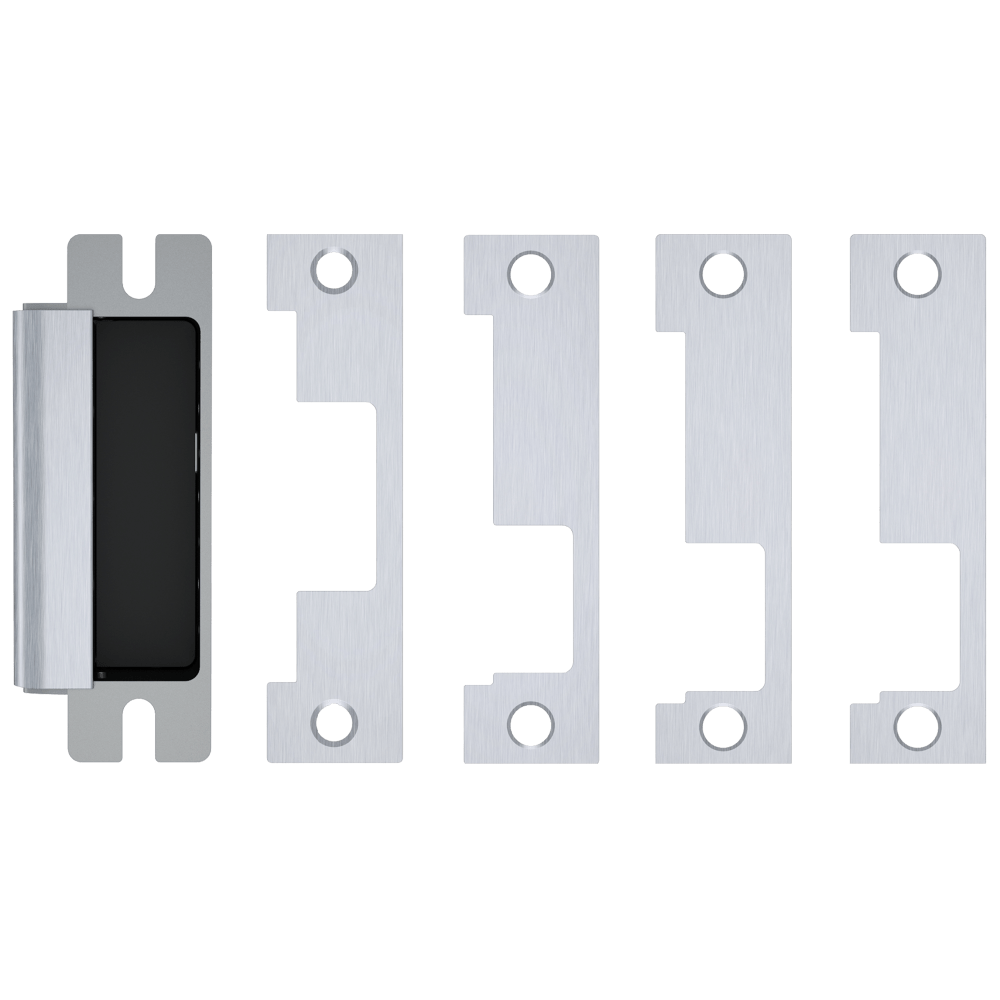 HES 1600-CLB-630 Grade 1 Electric Strike, For Cylindrical or Mortise Latchbolt and Deadbolt Locks, Auto-Sensing 12/24 VDC, Field Selectable Fail Safe/Fail Secure, Includes 1J, 1K, 1KD, 1KM Options, Satin Stainless Steel