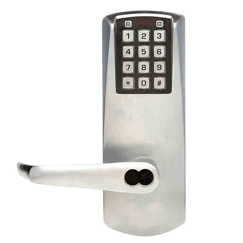 DormaKaba E201UBLL-626-41 E-Plex 2000 Exit Trim, 100 Access Codes, 1,000 Audit Events, Rim, Mortise and SVR Devices, 6/7-Pin SFIC Prep, Less Core, Satin Chrome