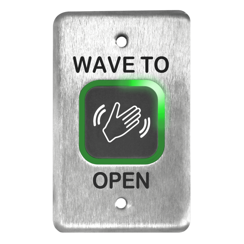 BEA 10MS41-S Microwave Touchless Actuator, Single Gang Plate, Text & Hand Logo, Adjustable 4 to 24 In, 12-24 VAC/DC, Stainless Steel