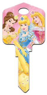 KW-D49 Disney Princesses 3 House Key Blank, KW Keyway- Belle, Cinderella, Aurora