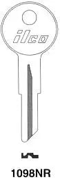 Kaba Ilco 1098NR Automotive Key Blank – RA1 Keyway, Nickel-Plated Brass