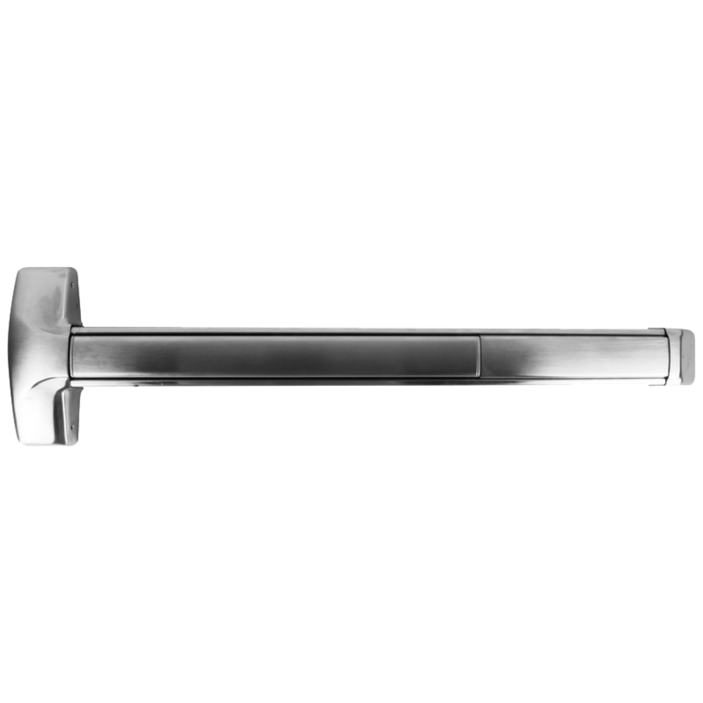 Detex F10 LD 630 99 36 Fire Rated Advantex Wide Stile Rim Exit Device, Less Dogging, 99 Surface Strike, 36" Device, Satin Stainless Steel Finish