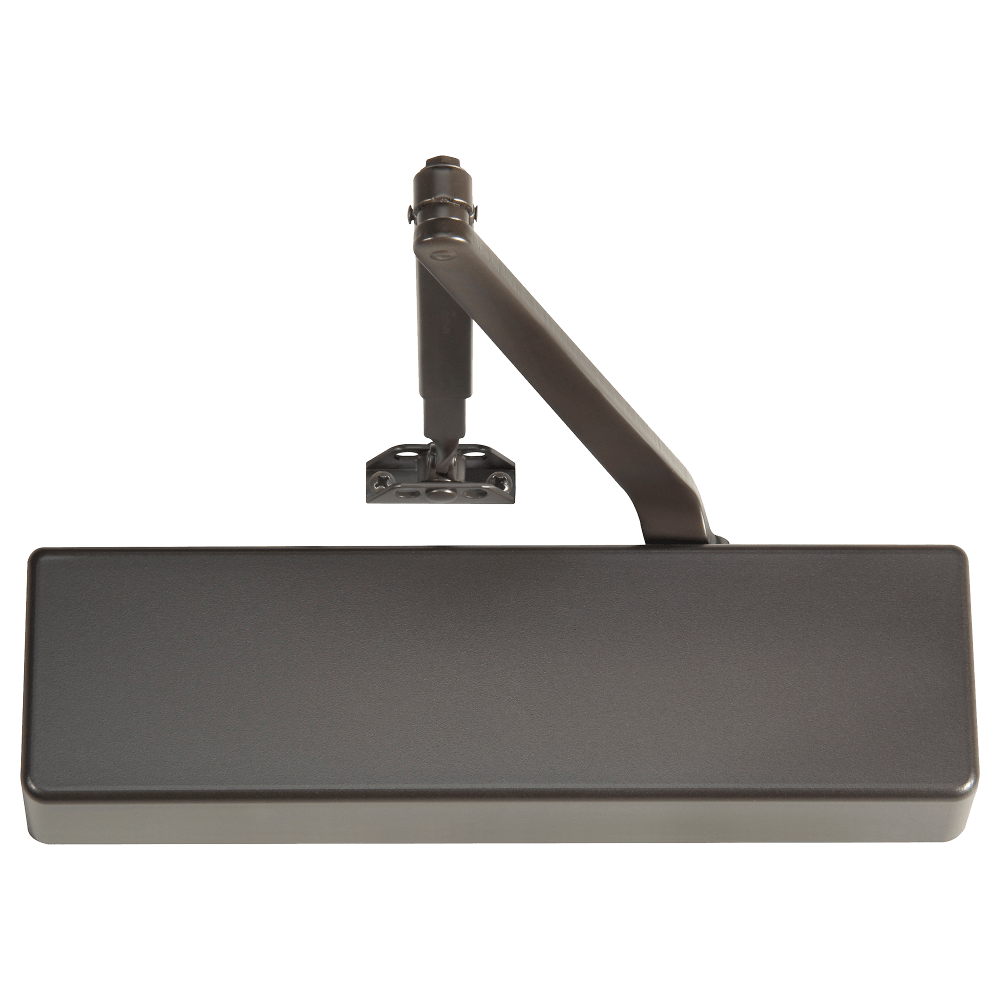 Norton 7500 690 Grade 1 Tri Mount Door Closer, Push or Pull Side, Regular Arm, Size 1 to 6, Plastic Cover, Dark Bronze Painted Finish, Non-Handed