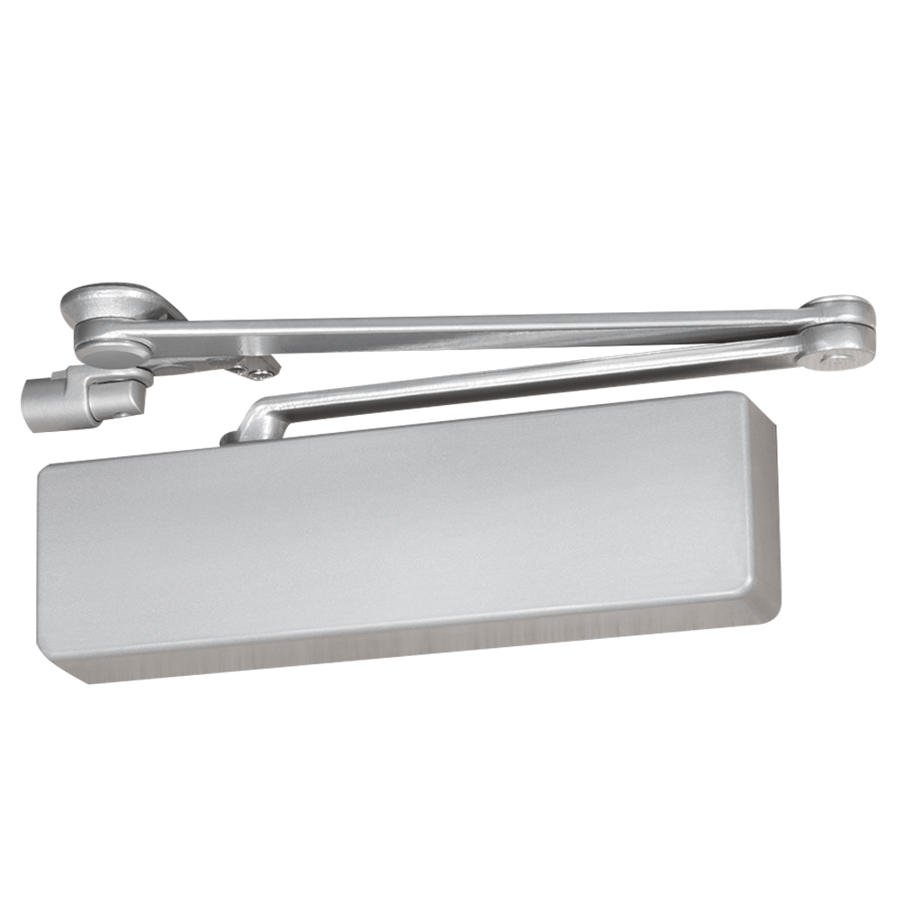Norton CPS7500 689 Grade 1 Closer Plus Spring Parallel Arm Door Closer, Push Side, Parallel Arm Heavy Duty, Size 1 to 6, Plastic Cover, Aluminum Painted Finish, Non-Handed