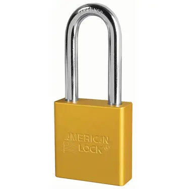 American Lock A1206KAYLW 27676 Yellow Anodized Aluminum Safety Padlock, 1-3/4" Body, 2" Tall 5/16" Diameter Shackle, Keyed Alike