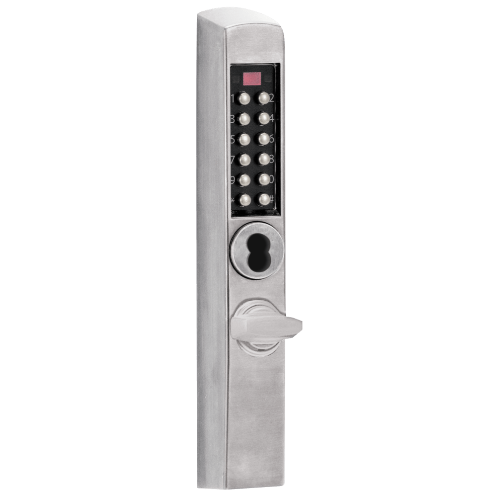 DormaKaba E3065BNT-0-626-41 E-Plex 3000 for Adams Rite Latches, 300 Access Codes, 9,000 Audit Events, 6/7-Pin SFIC Prep, Less Core, Thumbturn, Remote Unlcock, Satin Chrome