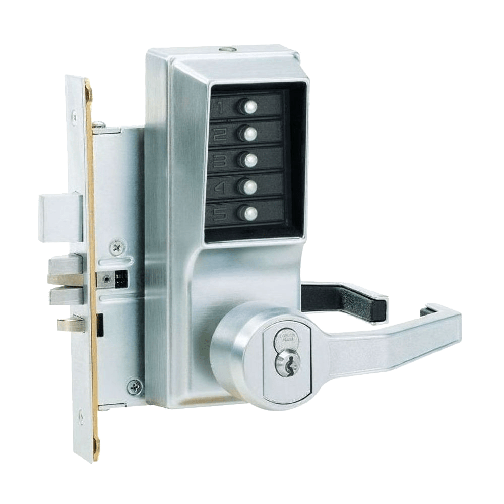 DormaKaba R8148R-26D-41 Mortise Combination Lever Lock, Key Override, Passage, Lockout, with Deadbolt, Sargent LFIC Prep, Less Core, Satin Chrome