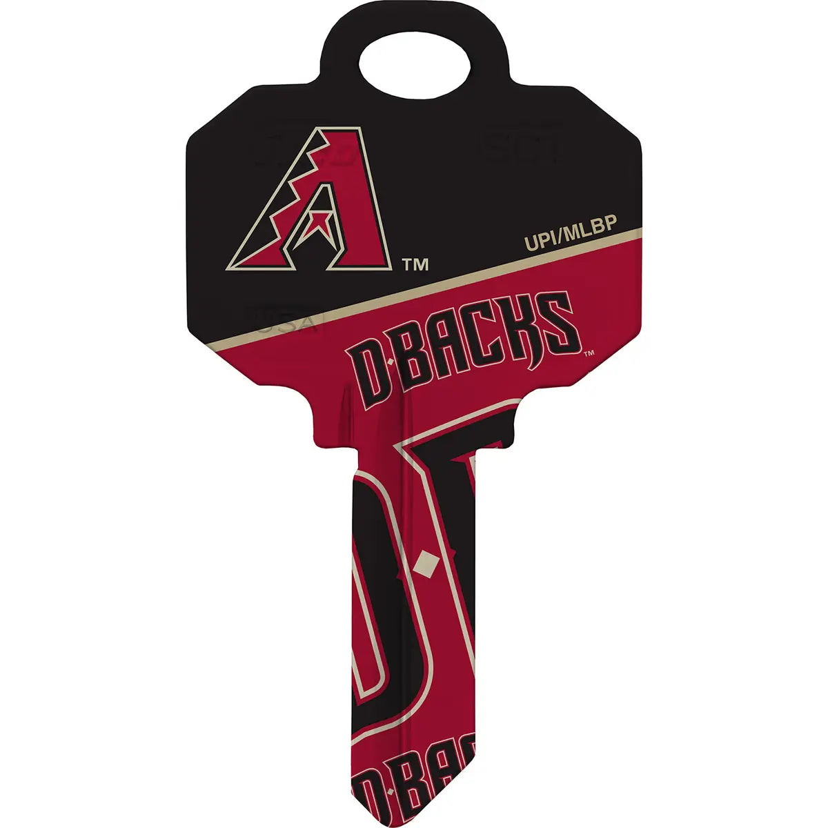 Kaba Ilco SC1-MLB-Arizona DIAMONDBACKS Baseball House Key Blank SC1 Keyway, Red and Black