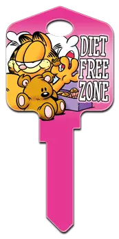 SC1-G6 Garfield House "Diet Free Zone" Schlage Keyway Key Blank - 1 pc