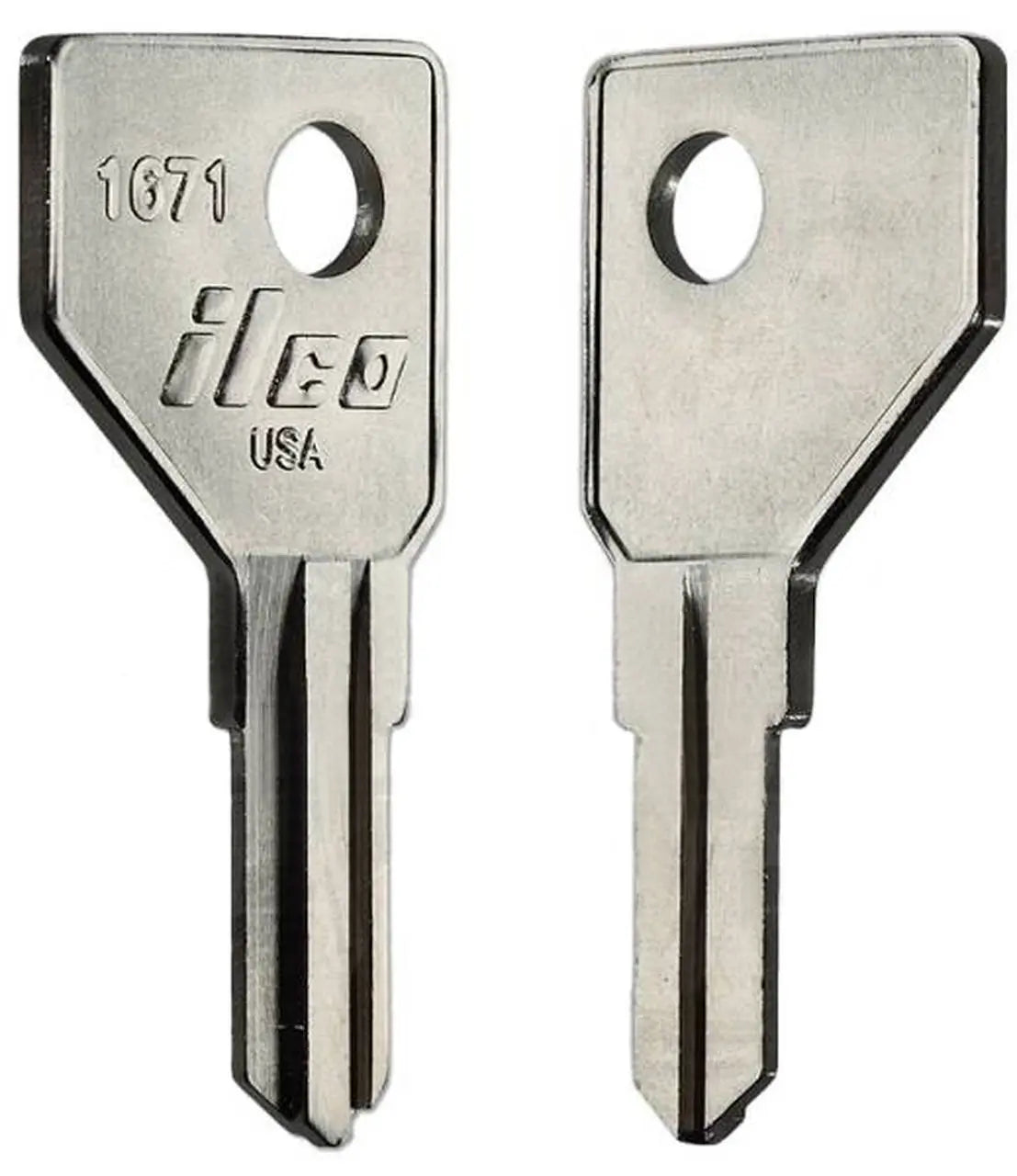 Kaba Ilco 1671 Key Blank – Hickory/First Watch, Nickel-Plated Brass