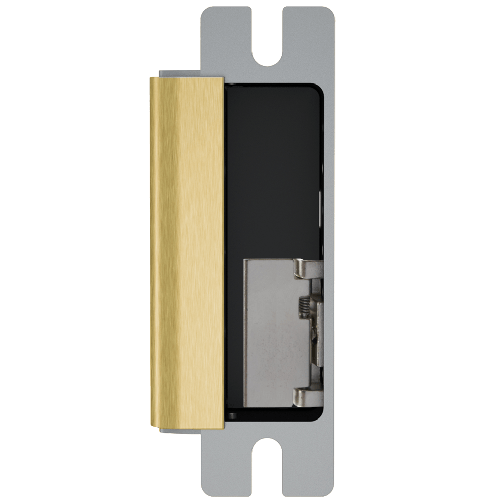 HES 1500-606-LM Grade 1 Electric Strike, For Cylindrical or Mortise Latchbolt Locks, Auto-Sensing 12/24 VDC, Field Selectable Fail Safe/Fail Secure, Body Only, Lock Monitor, Satin Brass