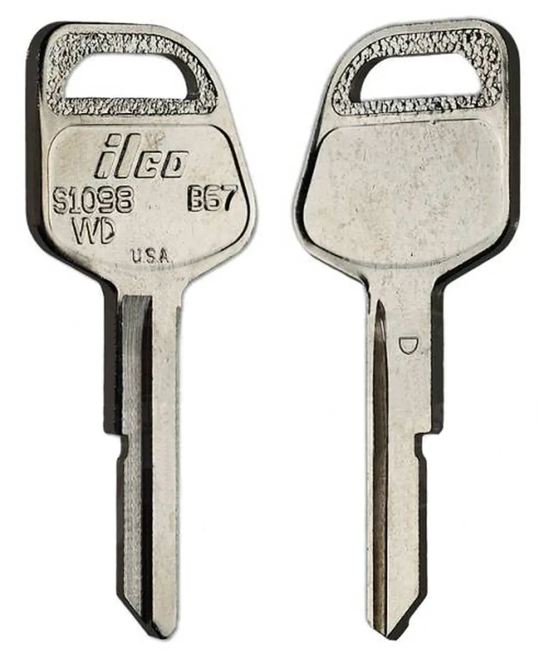 Kaba Ilco S1098WD (B67) Automotive Key Blank – General Motors Nickel-Plated Brass