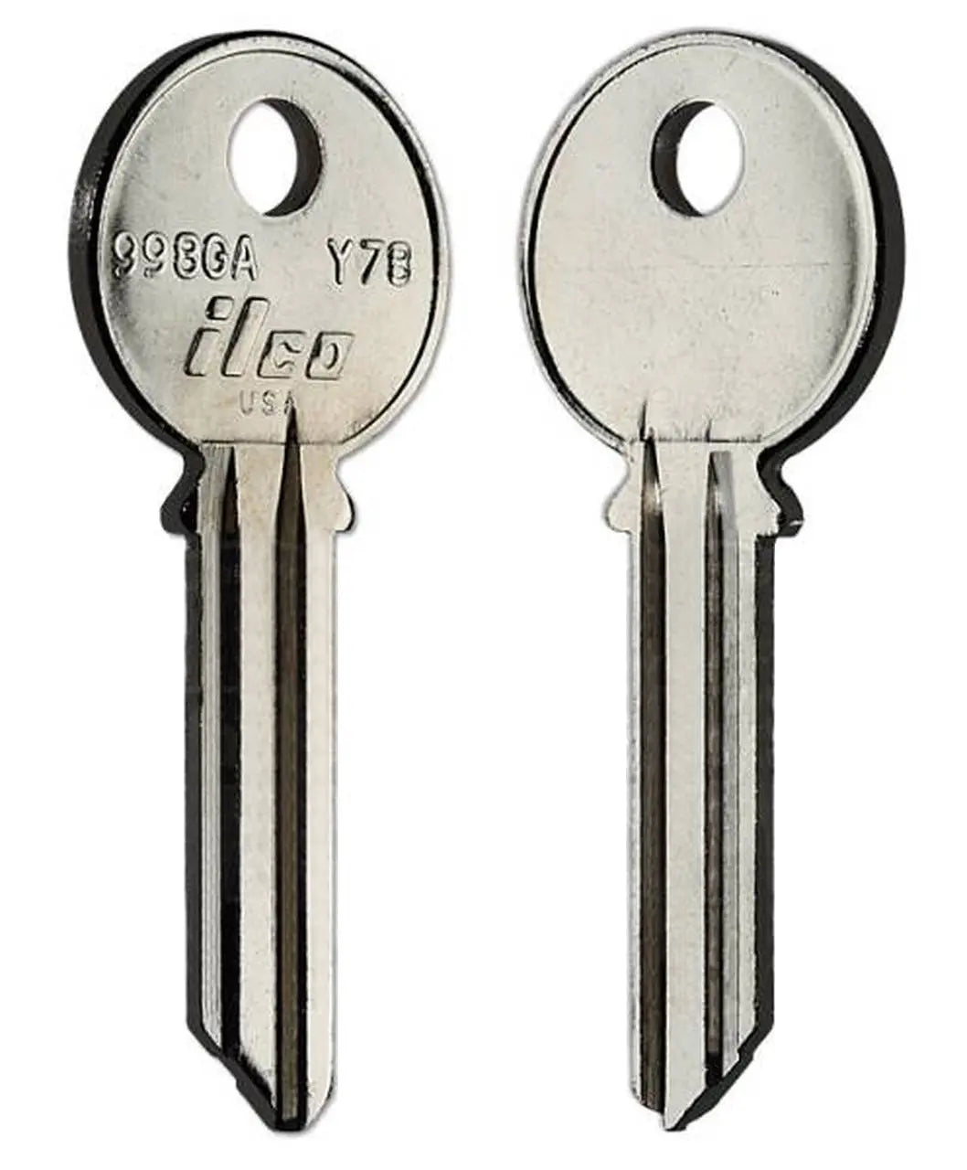 Kaba Ilco 998GA Key Blank – Yale GA Keyway, 6-Pin, Nickel-Plated Brass (Y78)