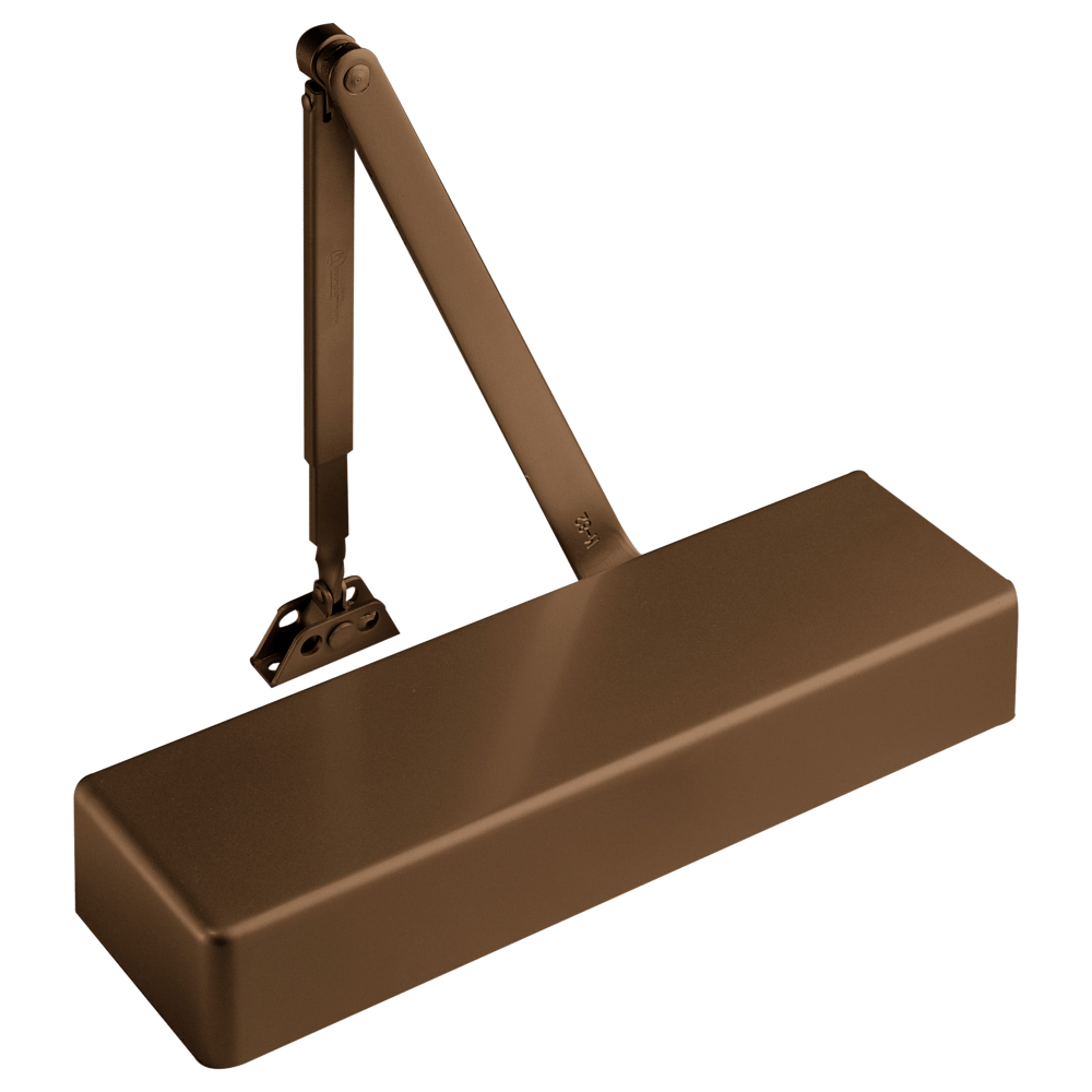Norton 7500 691 Grade 1 Tri Mount Door Closer, Push or Pull Side, Regular Arm, Size 1 to 6, Plastic Cover, Light Bronze Painted Finish, Non-Handed