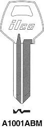 Kaba Ilco A1001ABM Key Blank – Corbin Keyway, 6-Pin, Nickel-Plated Brass (CO89)