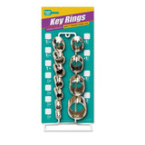 Lucky Line 36500 Split Key Ring Display Asst 365 pieces, 11 sizes
