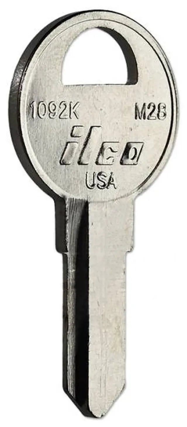 Kaba Ilco 1092K Master Padlock Key Blank – M28, Nickel-Plated Brass