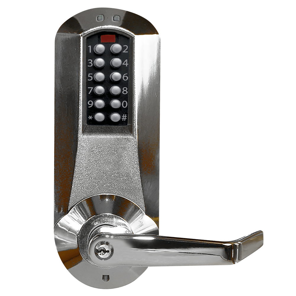 DormaKaba E5267XSWL-625-41 E-Plex 5200 Mortise Lock with Deadbolt, 3,000 Access Codes, 30,000 Audit Events, KIL, Schlage C Keyway, Bright Chrome