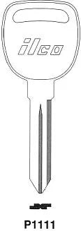 Kaba Ilco P1111 Automotive Key Blank – General Motors B91 Nickel-Plated Brass