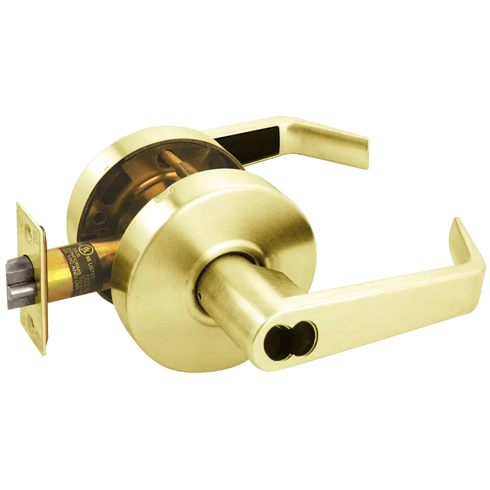 Arrow Lock RL12-SR-03-R62-R71-IC Grade 2 Sierra Lever Lock, Storeroom, Polished Brass, SFIC, 2-3/4"