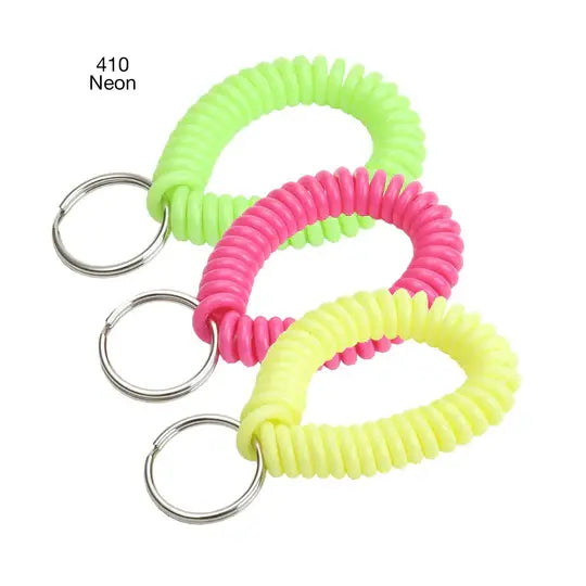 Lucky Line 41011 Wrist Coil Key Ring Neon Asst 12 Per Card