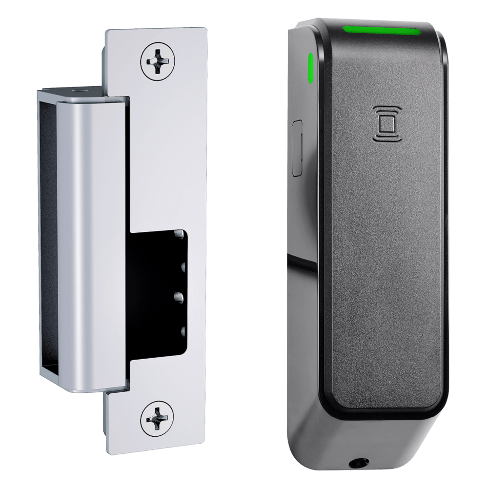 HES ES100-15L-IPS-630 Grade 1 Electric Strike, Aperio Wireless, Reader and 1500 Strike, Complete Pac for Latchbolts, Convenience (Not Monitored), RFID (HID multiCLASS SE), Satin Stainless Steel Finish