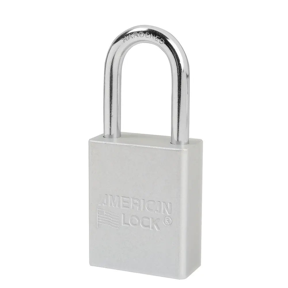 American Lock A1106KACLR 27676 Clear Anodized Aluminum Safety Padlock, 1-1/2" Body, 1-1/2" Tall 1/4" Diameter Shackle, Keyed Alike