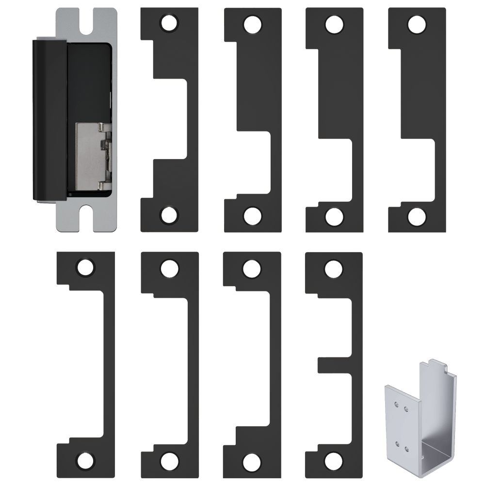HES 1600-CS-BSP-LMS Grade 1 Electric Strike, For Cylindrical or Mortise Latchbolt and Deadbolt Locks, Auto-Sensing 12/24 VDC, Field Selectable Fail Safe/Fail Secure, Includes 1J, 1K, 1KD, 1KM, 1N, 1ND, 1NM, 1NTD Options, Lock Monitor, Strike Monitor, Blac