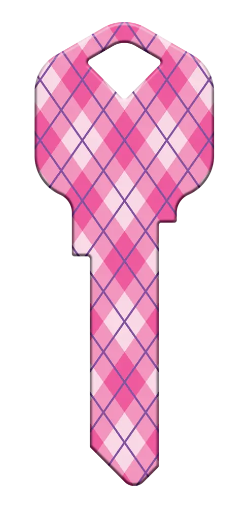 KW-HK69 Happy Keys Kwikset Pink Plaid