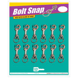 Lucky Line 45112 Nickel Plated Zinc Bolt Snap with Ring 12 Per Card