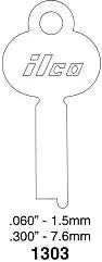 Kaba Ilco 1303 Flat Steel Locker Key Blank, TA-T27