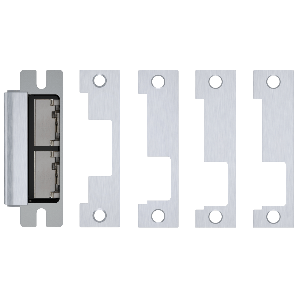 HES 1600-CLB-630-DLMS Grade 1 Electric Strike, For Cylindrical or Mortise Latchbolt and Deadbolt Locks, Auto-Sensing 12/24 VDC, Field Selectable Fail Safe/Fail Secure, Includes 1J, 1K, 1KD, 1KM Options, Dual Lock Monitor, Strike Monitor, Satin Stainless S