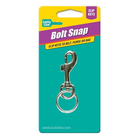 Lucky Line 44501 Small Bolt Snap Nickel Plated Zinc with Ring 1 Per Card