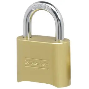 Master Lock 175D Combination Padlock 2" Solid Body, 1" Tall 5/16" Diameter Shackle, Carded