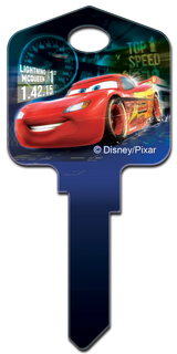 SC1-D25 Disney Pixar Cars ' Lightning McQueen' House Key Blank, Schlage Keyway