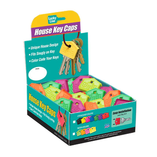 Lucky Line 16207 House Key Cap Neon 100 Per Display Box