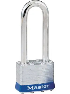 Master Lock 25LJWO Laminated Steel Padlock 2" Body, 2-1/2" Tall 3/8" Diameter Shackle, Rekeyable, Less Cylinder