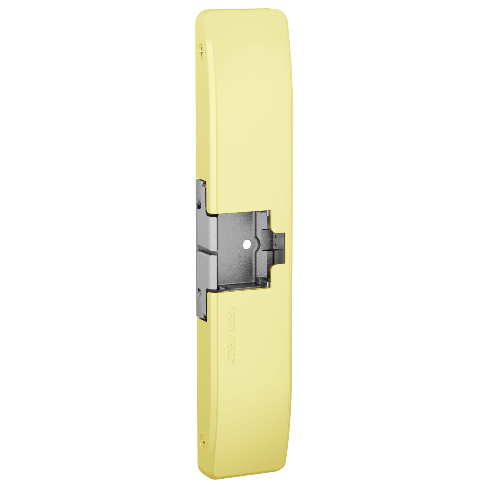 HES 9700-605-LBSM Fail Safe/Fail Secure, Complete 12/24VDC Electric Strike, Surface Mounted, 3/4" Thickness, Fire Rated, Latchbolt Strike Monitor, Bright Brass