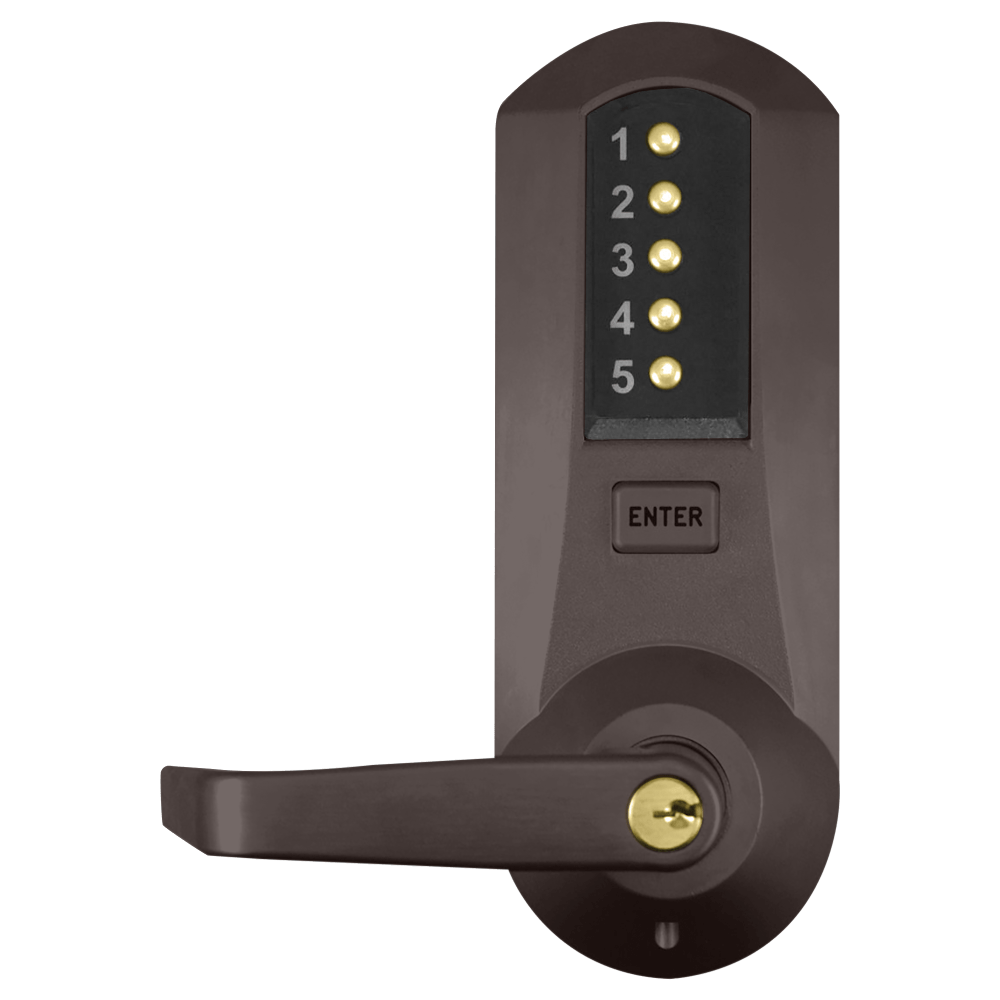 DormaKaba 5021XKWL-744-41 Cylindrical Combination Lever Lock, 2-3/4" Backset, 1/2" Throw Latch, KIL, Kaba 90 Keyway, Dark Bronze with Brass Accents